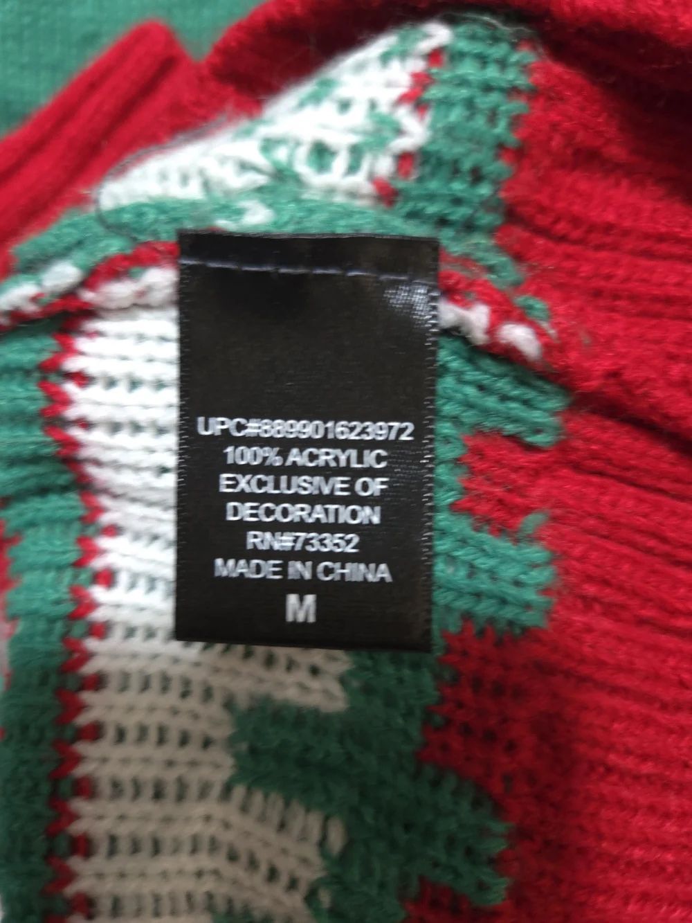 33 Degrees Holidays Ugly Sweater Green & Red Cat Holiday